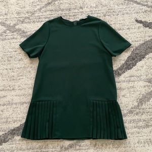 Zara Green Pleated Bottom Dress